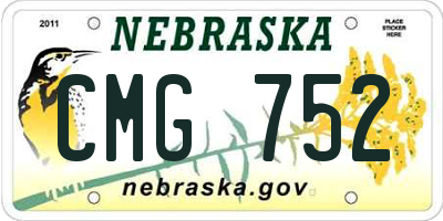 NE license plate CMG752
