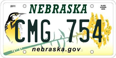 NE license plate CMG754
