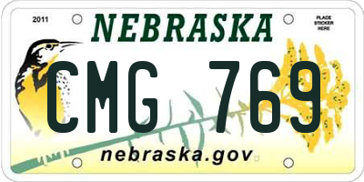 NE license plate CMG769