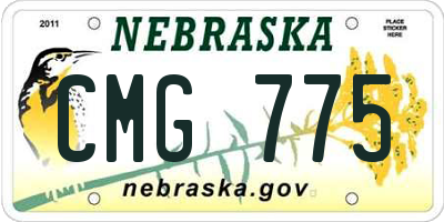 NE license plate CMG775