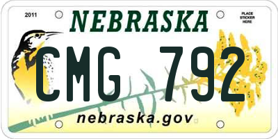 NE license plate CMG792