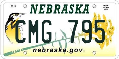 NE license plate CMG795