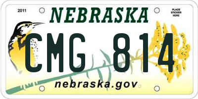 NE license plate CMG814