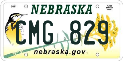 NE license plate CMG829