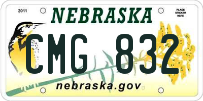 NE license plate CMG832