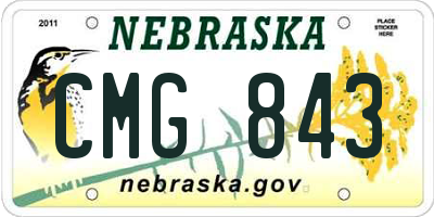 NE license plate CMG843