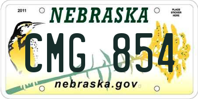 NE license plate CMG854