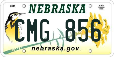 NE license plate CMG856