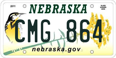 NE license plate CMG864