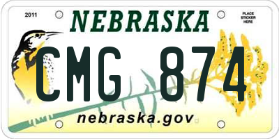 NE license plate CMG874