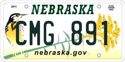 NE license plate CMG891