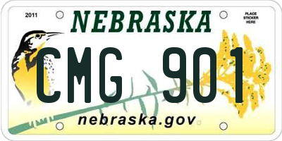 NE license plate CMG901
