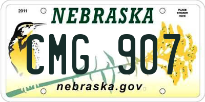NE license plate CMG907