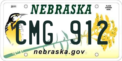 NE license plate CMG912