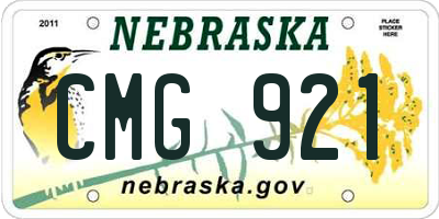 NE license plate CMG921