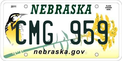NE license plate CMG959
