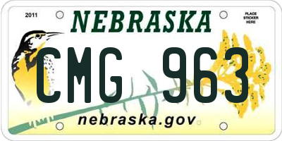NE license plate CMG963