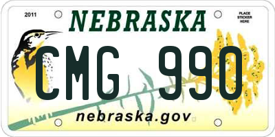 NE license plate CMG990