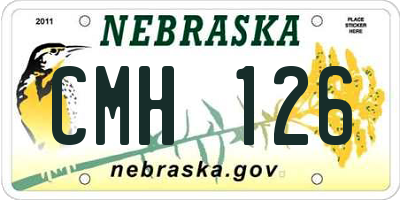 NE license plate CMH126