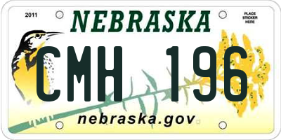 NE license plate CMH196