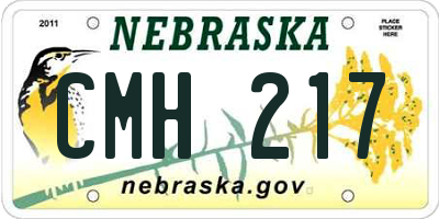 NE license plate CMH217