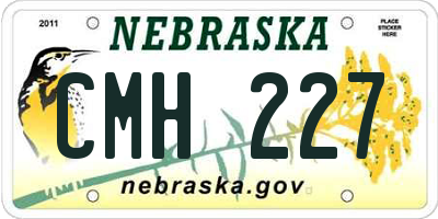 NE license plate CMH227
