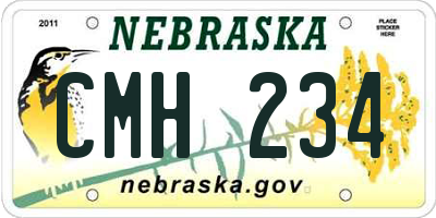 NE license plate CMH234