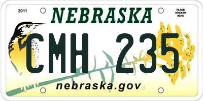 NE license plate CMH235