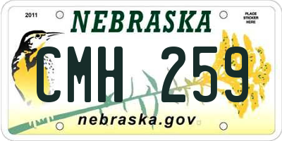 NE license plate CMH259