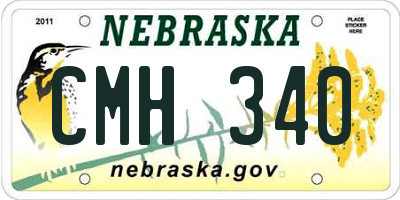 NE license plate CMH340