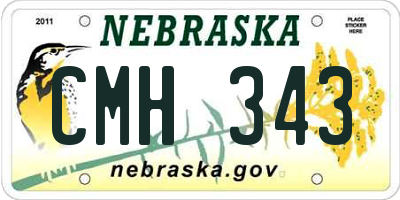 NE license plate CMH343