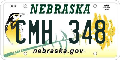 NE license plate CMH348