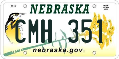 NE license plate CMH351