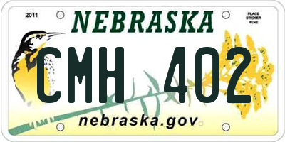 NE license plate CMH402