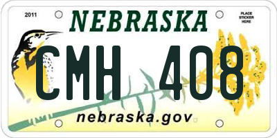 NE license plate CMH408