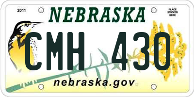 NE license plate CMH430