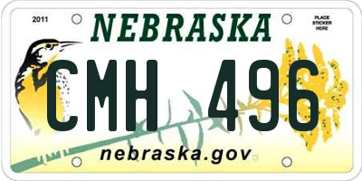 NE license plate CMH496