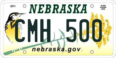 NE license plate CMH500