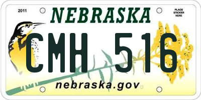 NE license plate CMH516