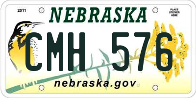NE license plate CMH576