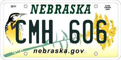 NE license plate CMH606