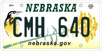 NE license plate CMH640