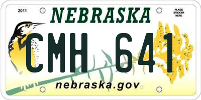 NE license plate CMH641