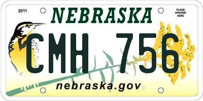 NE license plate CMH756