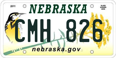 NE license plate CMH826