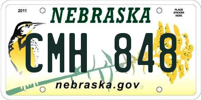 NE license plate CMH848