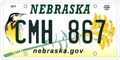 NE license plate CMH867