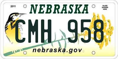 NE license plate CMH958