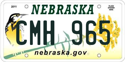 NE license plate CMH965