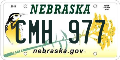 NE license plate CMH977